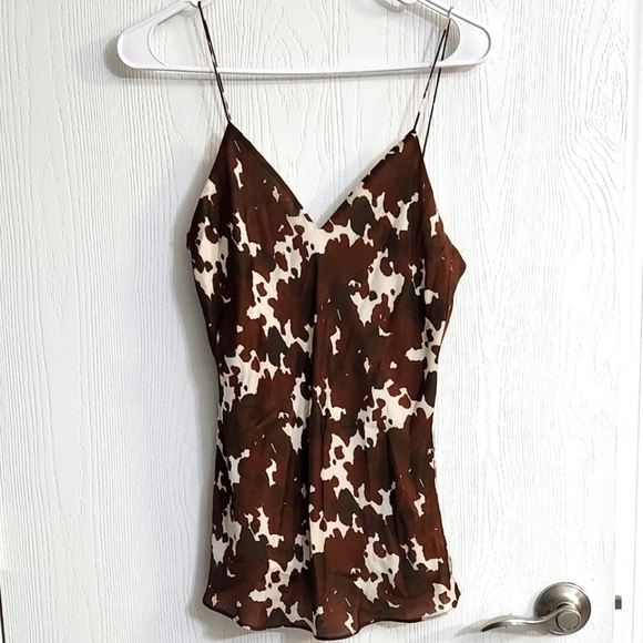 New!CAMI NYC Raine Georgette Cami Western Cow Print - Picture 4 of 10